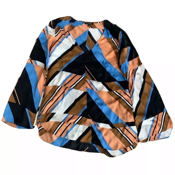 Massimo Dutti Geometric V-Neck Tunic Size 4 - Picture 1 of 8